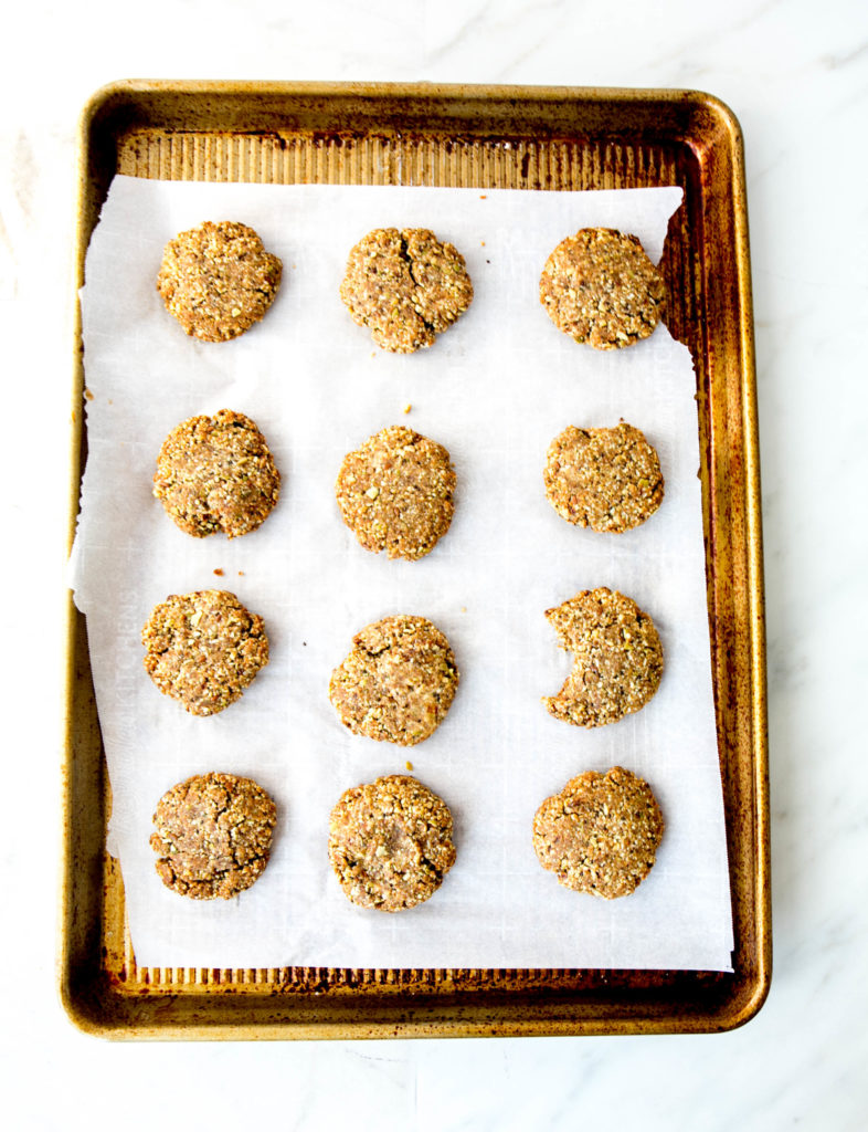 Breakfast seed cookies on a baking tray