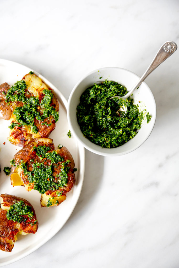 Herbed gremolata with red skin potatoes