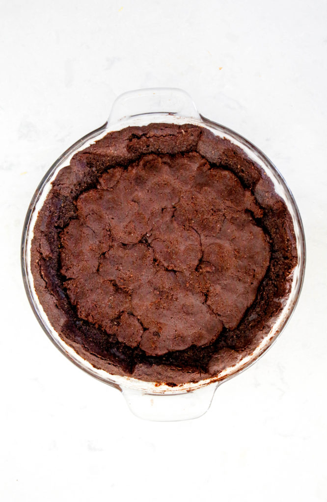 brownie pie with crust and brownie layer