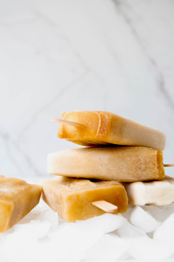 root beer float popsicles stacked on top of each other
