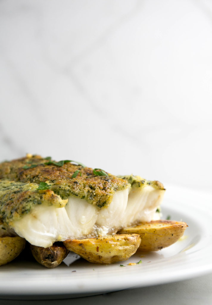 lemon and herb crusted cod with potatoes