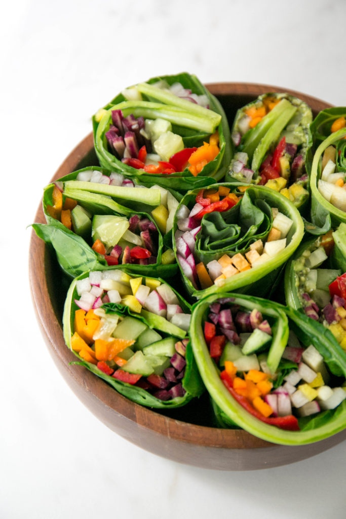 collard green wraps with vegetables