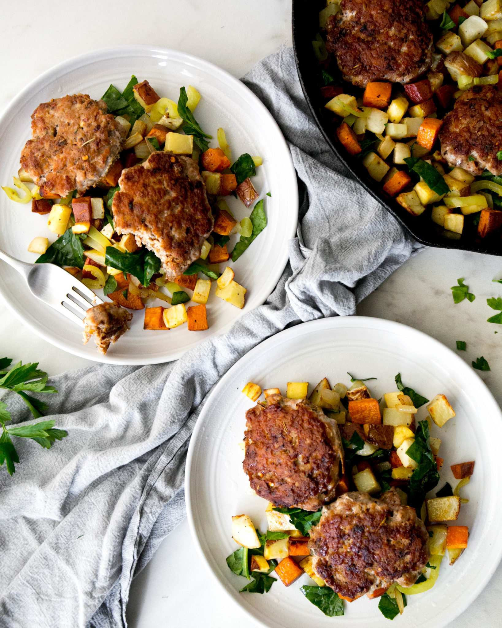 Root Vegetable Breakfast Hash w/ Pork Sausage Love, Chef Laura