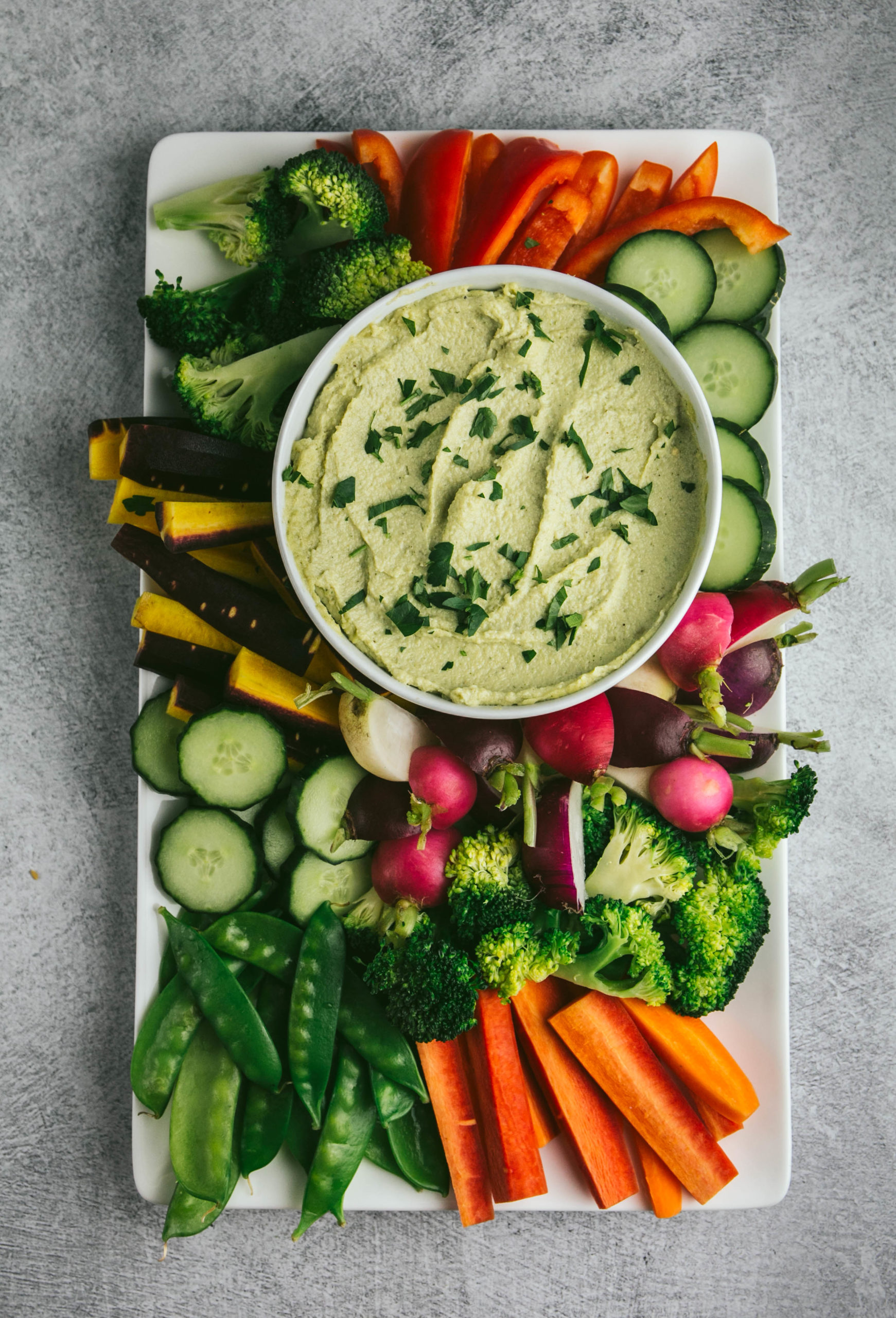 Vegan French Onion Dip with Crudités Love, Chef Laura