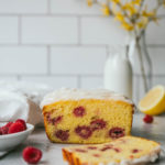 Lemon Raspberry sweet bread with fresh raspberries and lemon