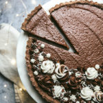 Slice of chocolate cappuccino tart