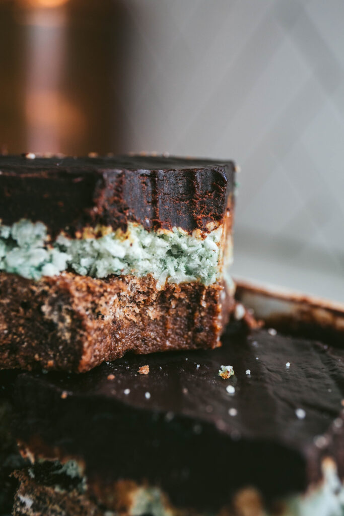 AIP Mint Brownies with a bite taken out